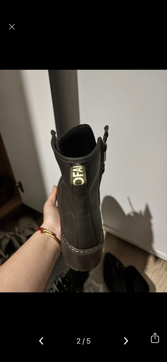 Deri Platform Topuklu Punk Bot - Görsel 2