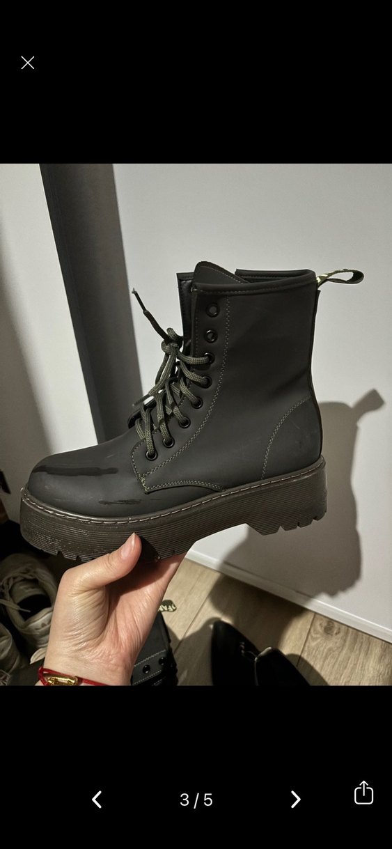 Deri Platform Topuklu Punk Bot - Görsel 3