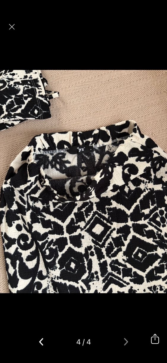 Desenli Siyah Beyaz Kadın takım - Görsel 4