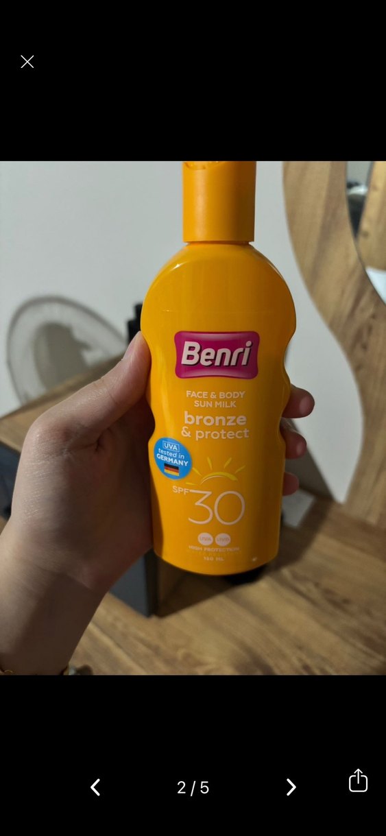 Benri SPF 30 Yüz ve Vücut Güneş Sütü - Görsel 2