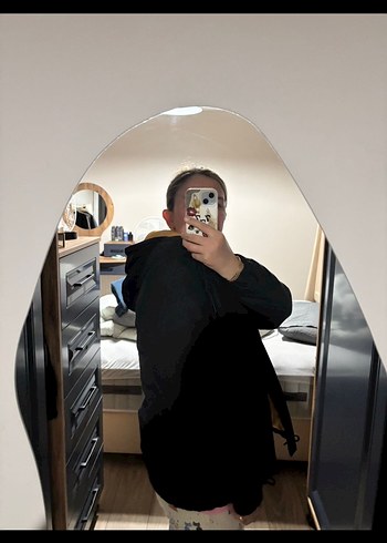 Siyah Düğmeli Midi Streetwear Kadın Ceket - Görsel 7