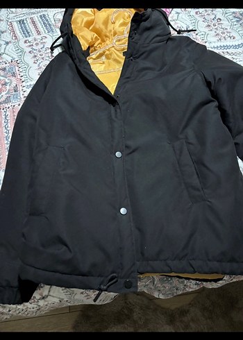 Siyah Düğmeli Midi Streetwear Kadın Ceket - Görsel 4