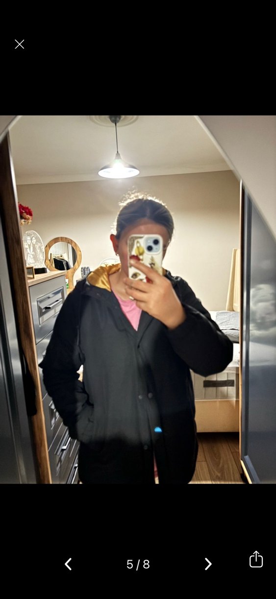 Siyah Düğmeli Midi Streetwear Kadın Ceket - Görsel 5