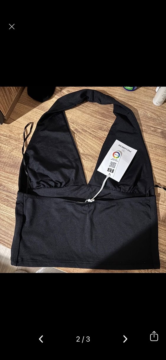 Siyah V Yaka Kadın Atlet - Görsel 2