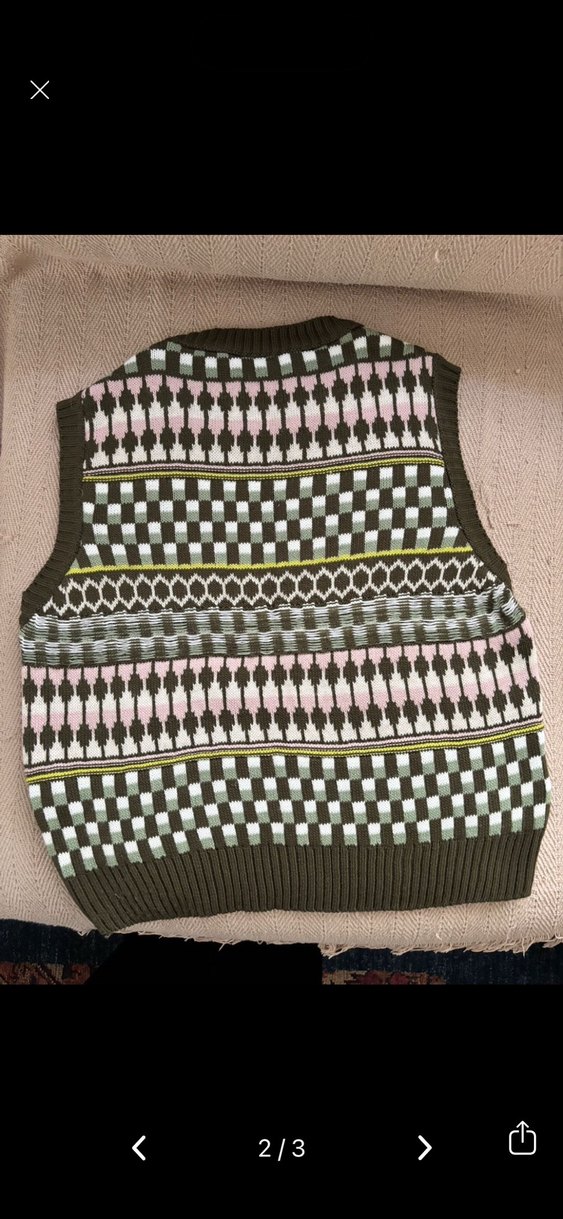 Çok Renkli Desenli Örgü Süveter - Görsel 2