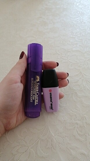 Stabilo ve faber castell fosforlu kalem 