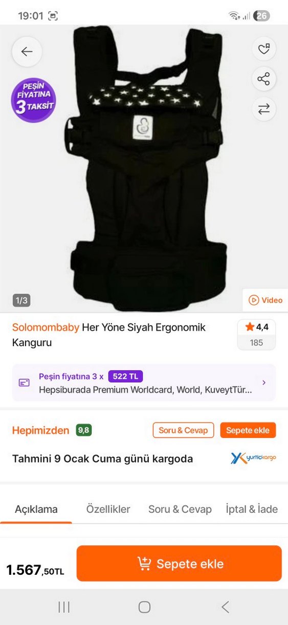 her yone ergonomık solomon kanguru yenı dogan aparatı da mevcut - Görsel 2