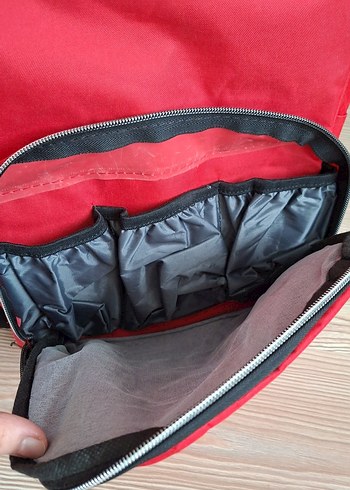 Kırmızı anne Bebek Çantası - Görsel 3