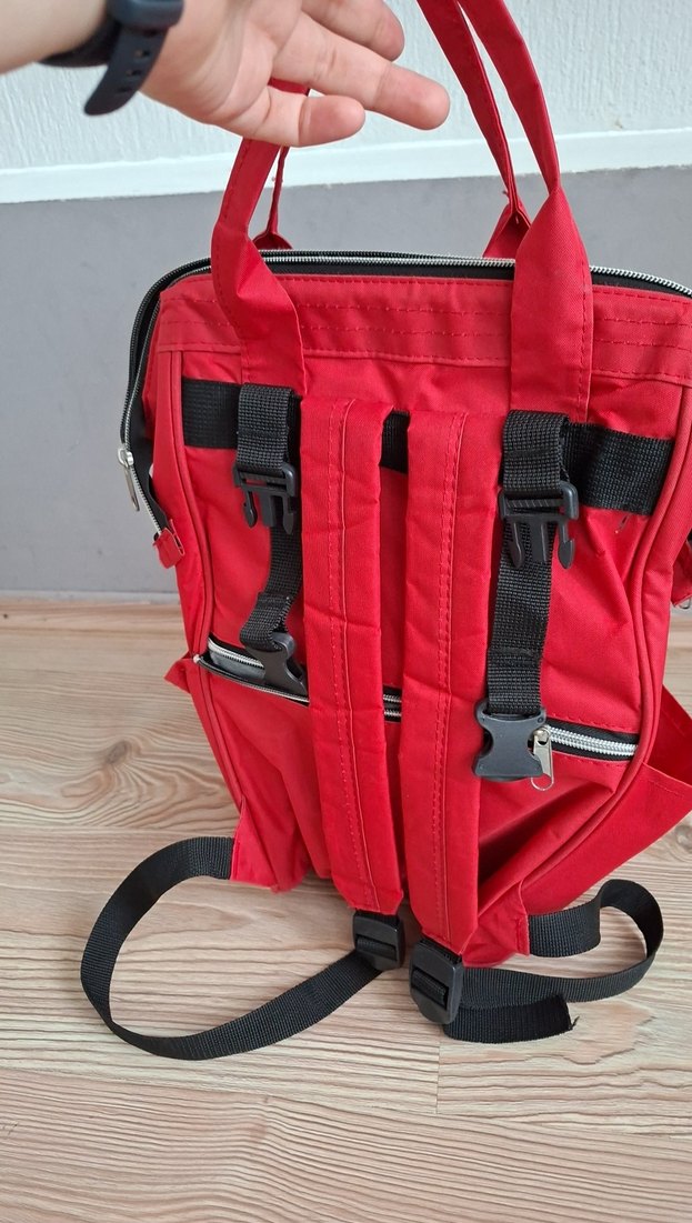 Kırmızı anne Bebek Çantası - Görsel 4