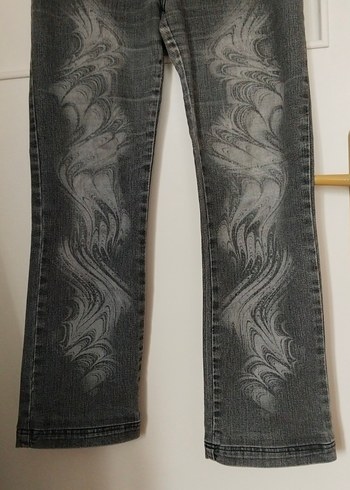 Diğer Gri Batik Desenli Kadın Kot Pantolon