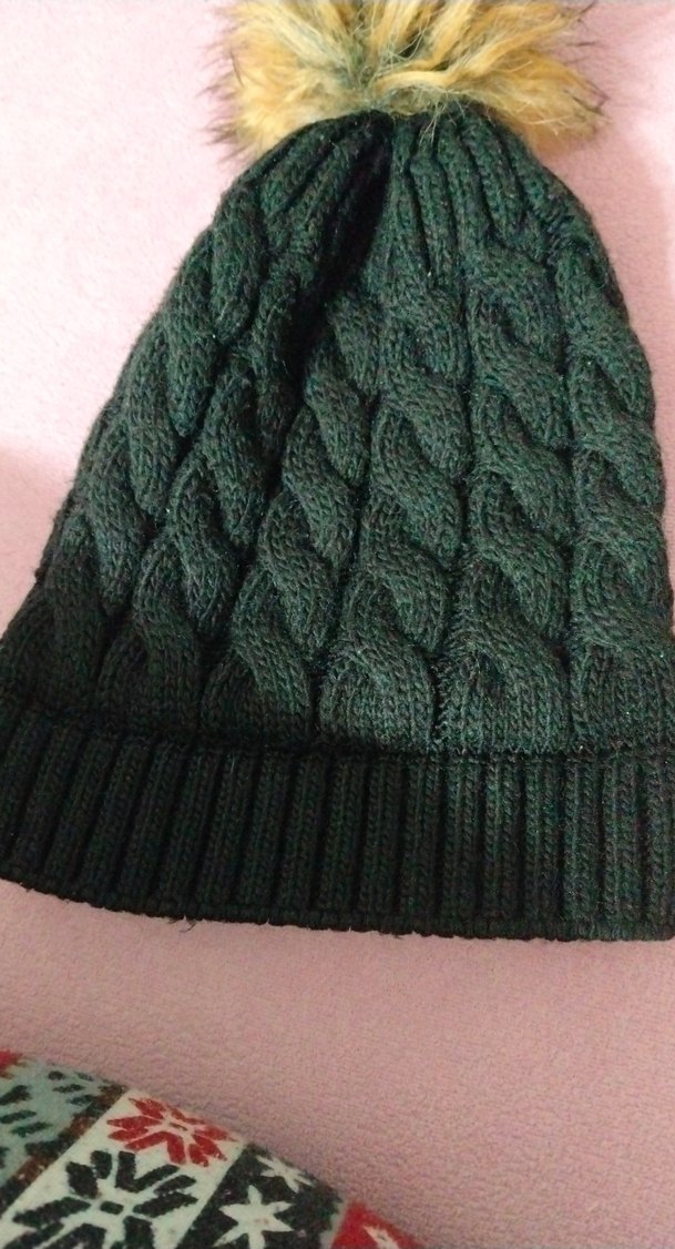 Siyah Örgü Kadın Bere Ponponlu - Görsel 4