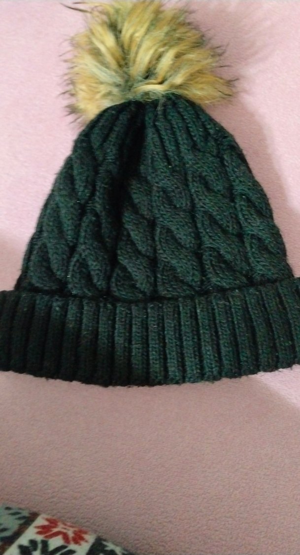 Siyah Örgü Kadın Bere Ponponlu - Görsel 5