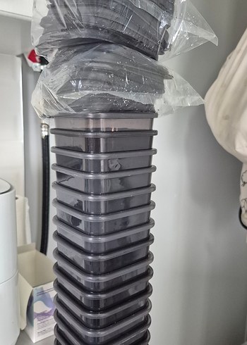 Ikea koyu Gri Kare Saklama Kabı Seti