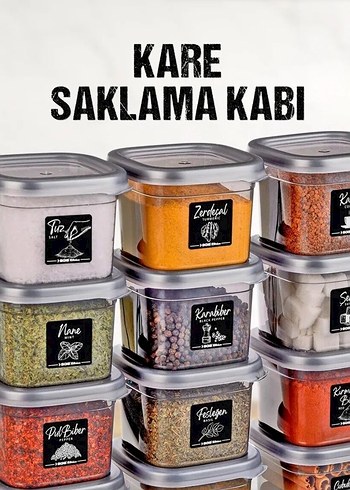 koyu Gri Kare Saklama Kabı Seti