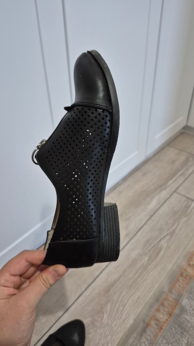 Fermuarlı Siyah Deri Kadın Ayakkabı - Görsel 5