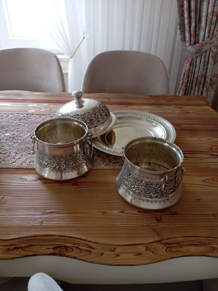 bakır takım el işlemeli - Görsel 2