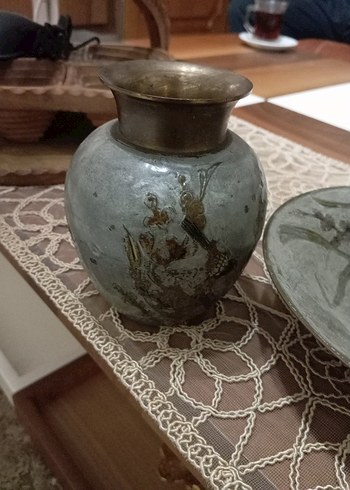 bakır  Vazo ve Tabak - Görsel 2