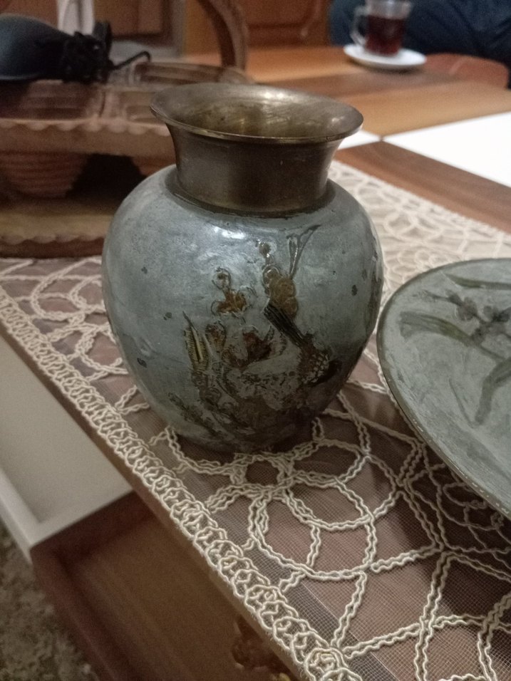 bakır  Vazo ve Tabak - Görsel 2