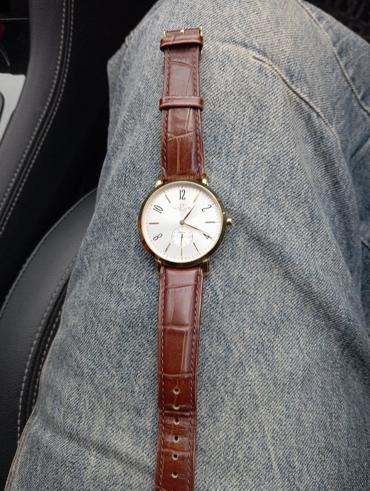 Kahverengi Deri Kordonlu Klasik Erkek Saati nacar - Görsel 5