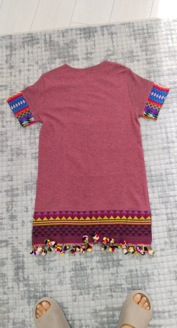 Renkli Bohem Örme Kadın Tunik - Görsel 2