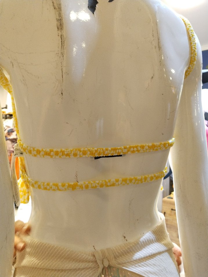 Sarı Renkli Volanlı Mini Bluz - Görsel 2