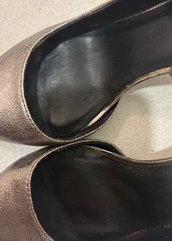 Gri Metalik Kemerli Stiletto 36 berksha - Görsel 6