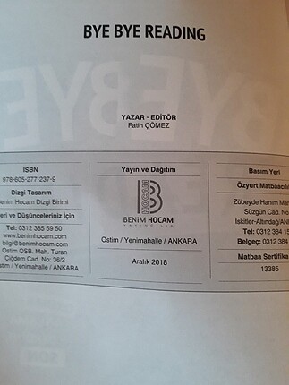  Beden Renk YDS/YÖKDİL/YKSDİL 