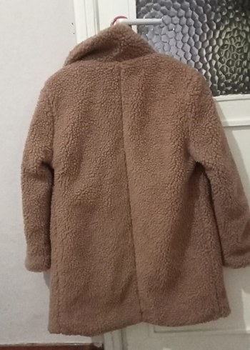 Kahverengi Midi Peluş Kadın Kaban - Görsel 3
