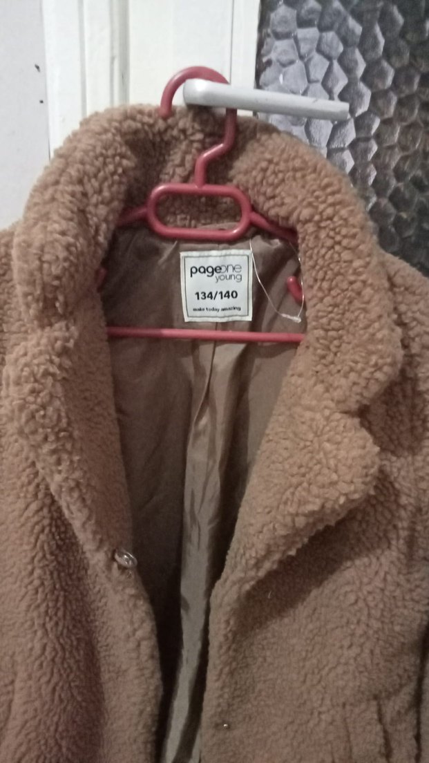 Kahverengi Midi Peluş Kadın Kaban - Görsel 2