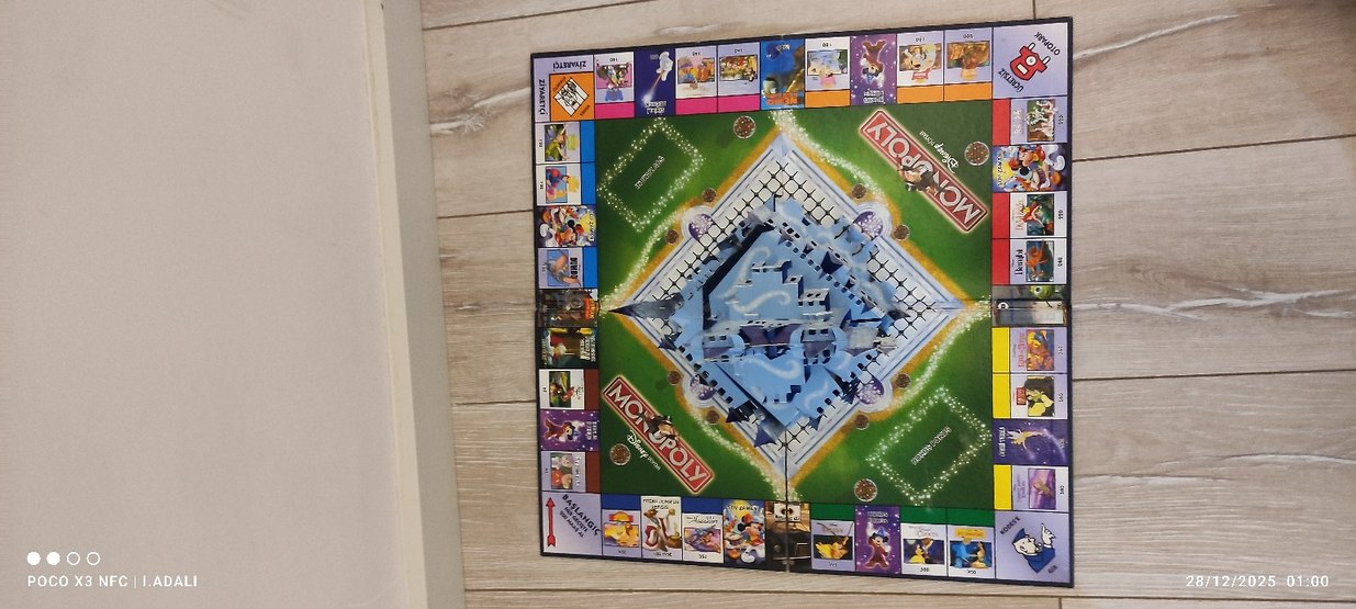 Monopoly Disney oyun tablas   Renkli Mavi 3D Kale tek tabla - Görsel 3