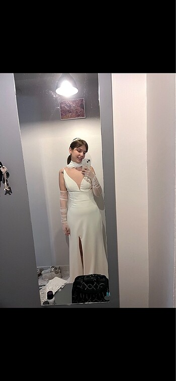 36 Beden beyaz Renk Oleg Cassini nikah elbisesi
