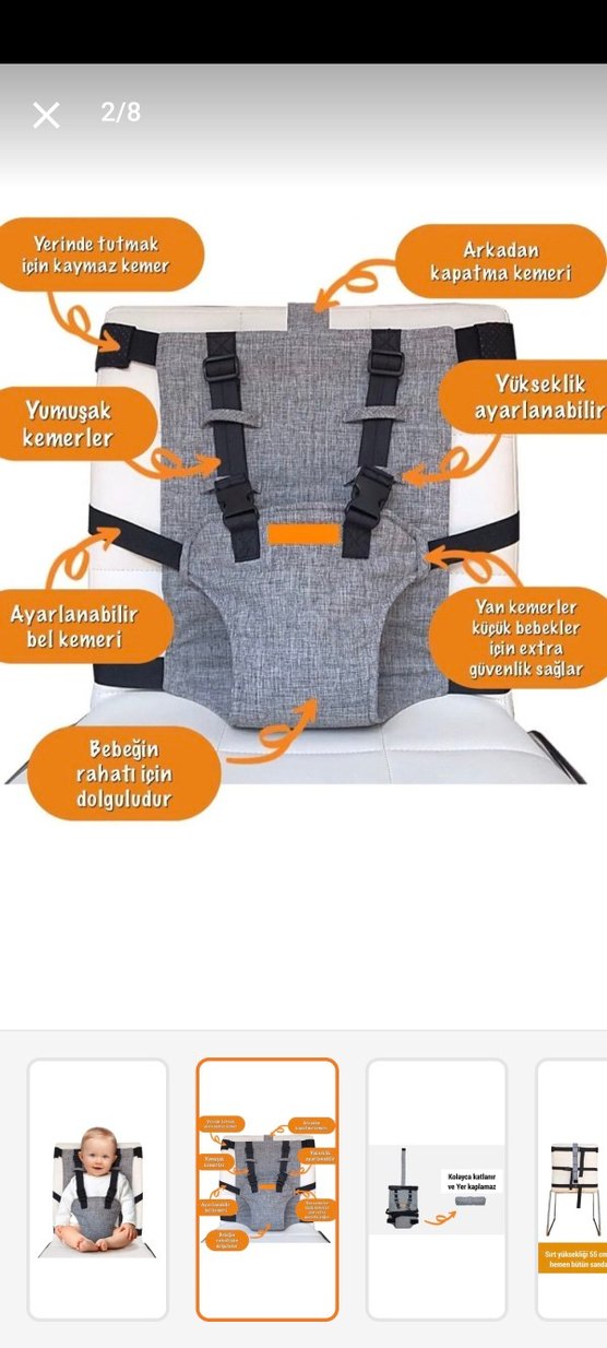 Mama sandalyesi emniyet kemeri - Görsel 2