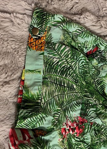 Batik Desenli Kadın Mini Tulum - Görsel 2