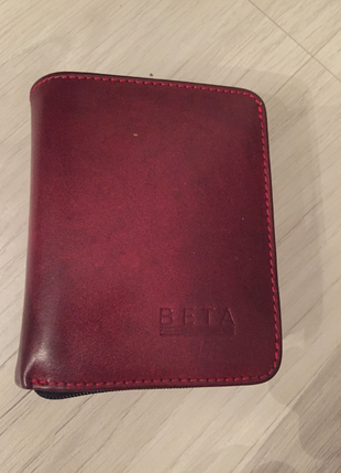 Beta Bordo renkli gerçek deri cüzdan