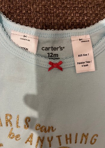 12-18 Ay Beden Carters kız bebek pijama takımı