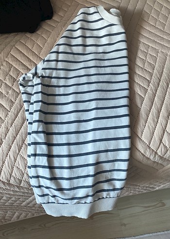 Pamuklu Çizgili Hamile Kazak - Görsel 4