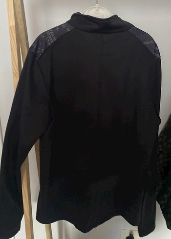 Siyah Fermuarlı Uzun Kollu Spor hırka - Görsel 3