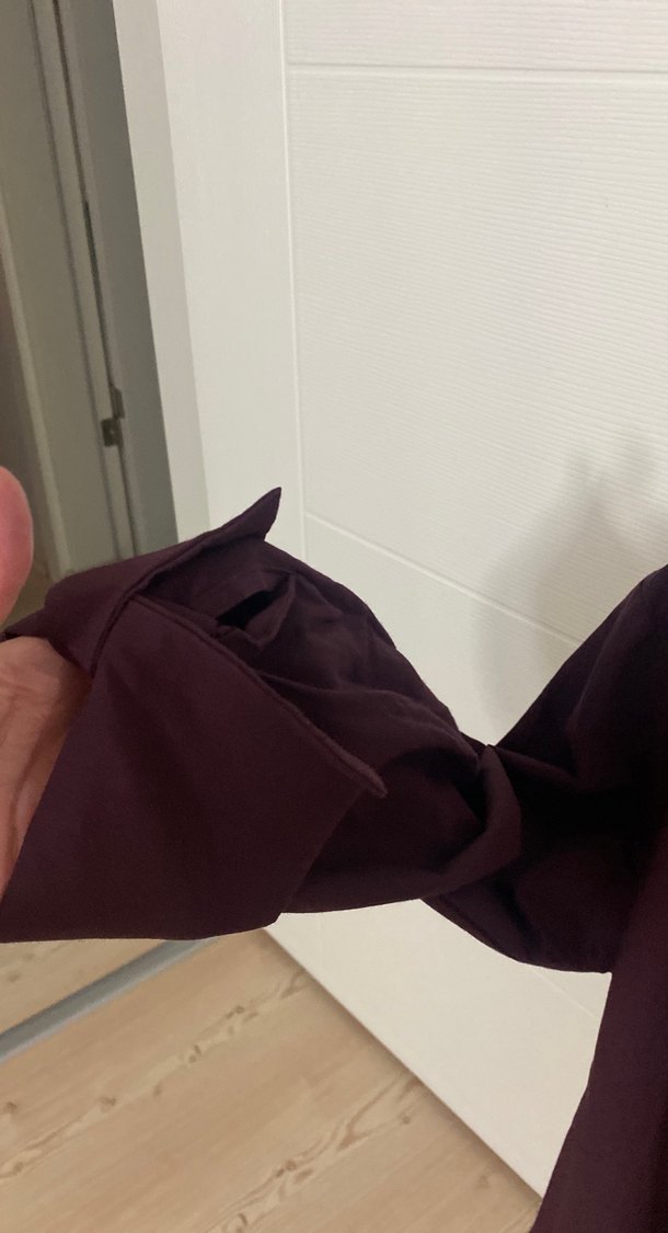 Kemerli Bordo Midi Kadın Gömlek - Görsel 4