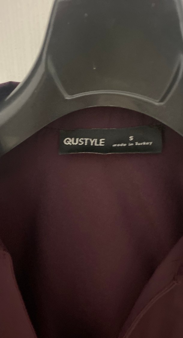 Kemerli Bordo Midi Kadın Gömlek - Görsel 5