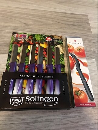6 adet solingen bıçak ve 1 adet victorinox soyacak