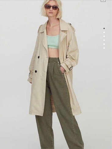 pull and bear krem trençkot