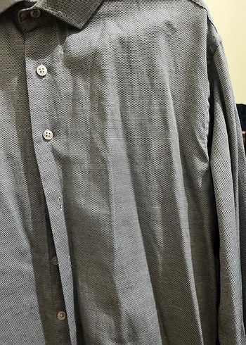 Gri Erkek Keten Uzun Kollu Gömlek - Görsel 3