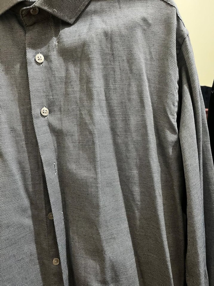 Gri Erkek Keten Uzun Kollu Gömlek - Görsel 3