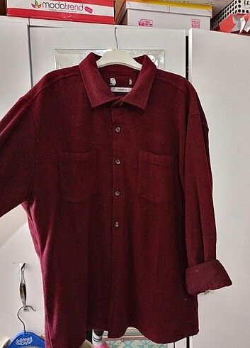 xl Beden bordo Renk Bordo oduncu gömlek