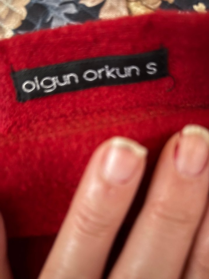 Bordo Düğmeli Bohem Mini Etek - Görsel 3