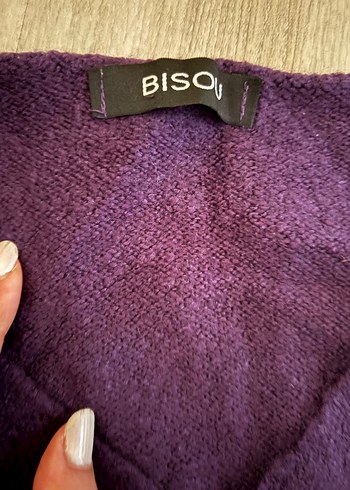 Mor Düğmeli Kadın Sweatshirt - Görsel 3