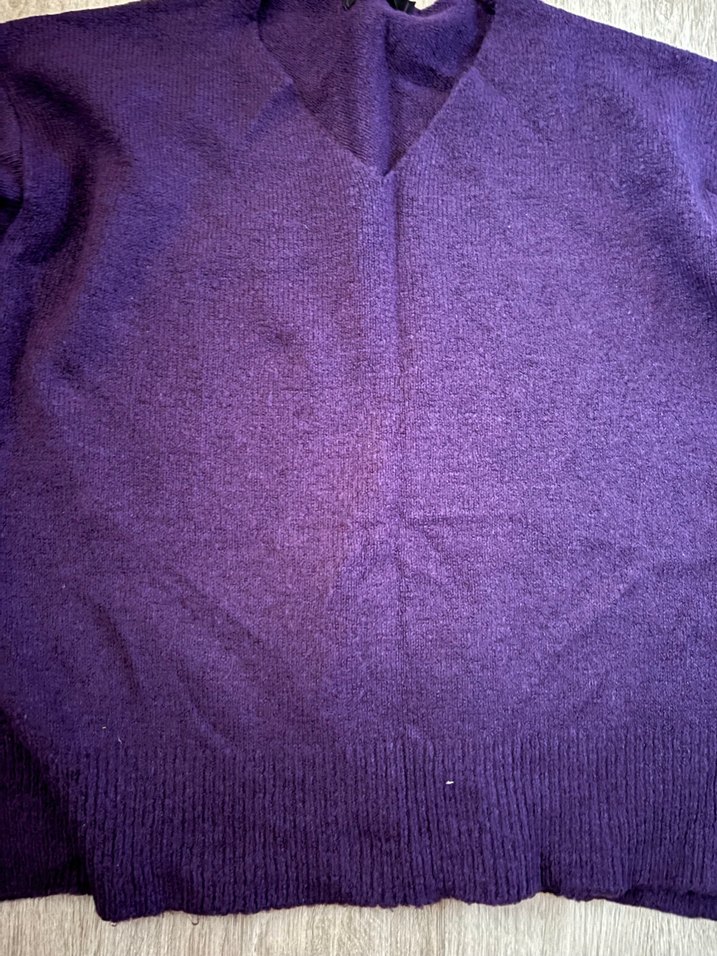 Mor Düğmeli Kadın Sweatshirt - Görsel 2