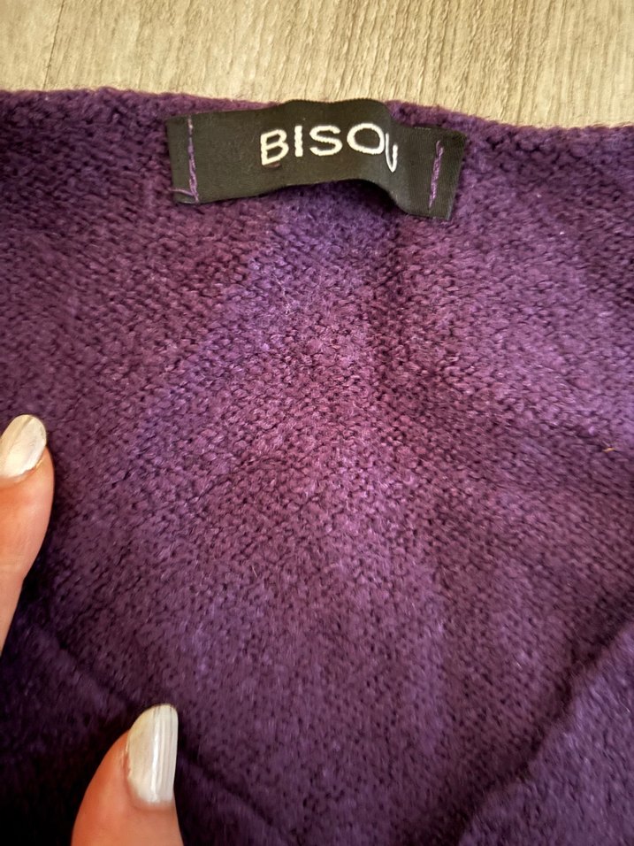 Mor Düğmeli Kadın Sweatshirt - Görsel 3