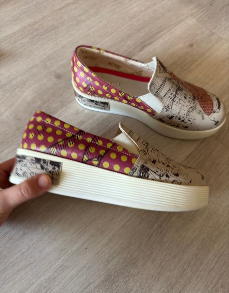 Renkli Baskılı Dolgu Topuklu Kadın Espadril - Görsel 3