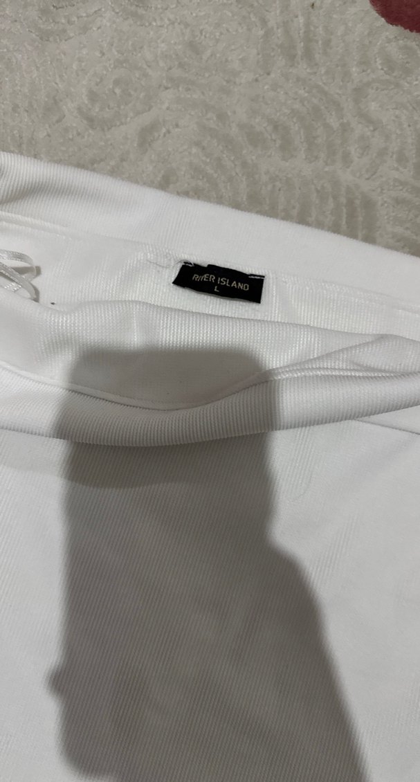 Beyaz Düz straplez bluz - Görsel 3